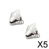 Maxbell 5x2 Pieces Metal Shoes Pointed Protector Supplies Elegant Women Shoes Tips Cap Silver