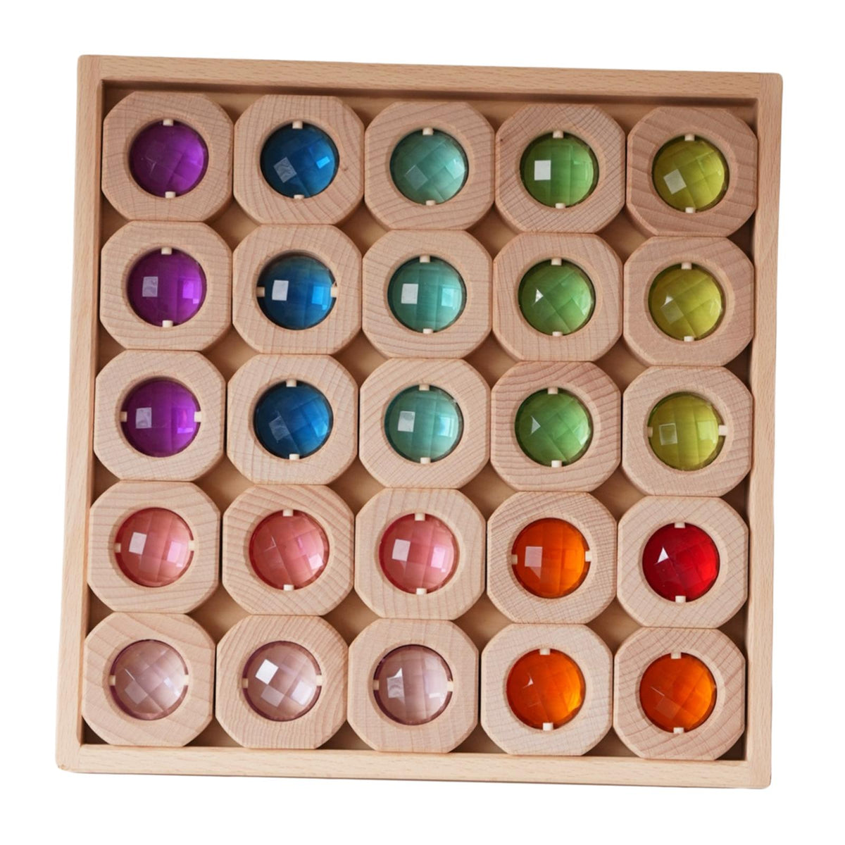 Maxbell Wooden Blocks Stacking Toy Hand Eye Coordination Rainbow Stacker Educational