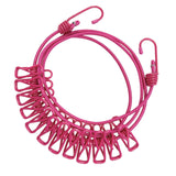 Maxbell Portable Clothesline Reusable Clothes Line Travel for Backyard Balcony Hotel Rose Red