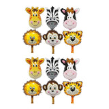 Maxbell 12 Pieces Lovely Zoo Animal Face Foil Balloon Kids Toy Birthday Party Decor