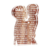 Maxbell Acrylic Plaque 2D Portable Desk Decor Sign for Father's Day Birthday New Dad Father and Son
