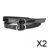 Maxbell 2xShoe Strap Holder with Buckle Shoelace Accessories Anti Loose for Women Lady mirror black