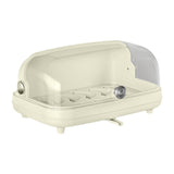Maxbell Cup Storage Holder Dish Drainer with Clear Lid for Dishes Coffee Mug Bowls Beige