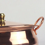 Maxbell Pure Copper Pot Binaural Pot Cooking Pot with Cover Stew Pan Copper Cookware 20cm