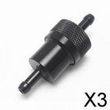 Maxbell 3xCNC Universal 1/4''6mm Inline Gas Fuel Filter for Motorcycle Dirt Bike Black