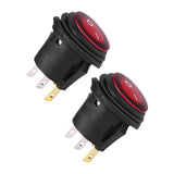 Maxbell 2Pcs Waterproof Round Rocker Toggle Switch 3 Pins on Off for Marine RV Truck