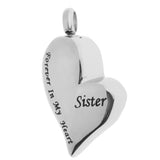 Maxbell 2 Pieces Brother Sister Forever In My Heart Stainless Steel Heart Pendant