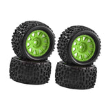 4 Pieces 1/18 RC Car Wheels and Tires Durability Replacement for Typhon Grom Green