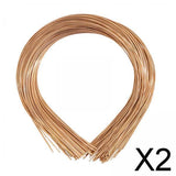 Maxbell 2x50 Pieces Plain Metal Headbands for Crafts Bulk Hair Band Thin Wire Hairband Gold