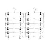 Maxbell 6 Tier Skirt Hangers Pants Hangers Closet Organizer Fold Up Hangers 2pcs