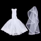 Maxbell Dress + Veil/ Doll Party Dress Evening Gown Skirt Clothing Outfit Accessories For 1/3 BJD Dolls - Aladdin Shoppers