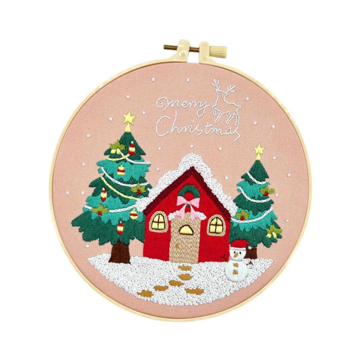 Maxbell Christmas Embroidery Kit for Beginner with Instruction Starters Cross Stitch House