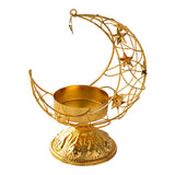 Maxbell Moon Shaped Tea Light Candle Holder Candle Stand for Wedding Decor Reusable Star Golden