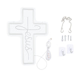 Maxbell Cross Neon Sign Cold Light Hanging Neon Light for Christmas Festivals Easter 40x28cm