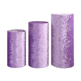 3Pcs Cylinder Pedestal Stand Covers Decoration Tablecloth Plinth Stand Cover Purple