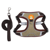 Maxbell 4xDog Harness Leashs Set Soft Padded Adjustable for Puppy Reflective Brown M