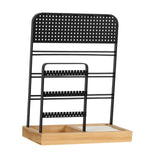 Jewelry Display Stand Dorm Iron Storage Display Watches Tabletop Ring Holder Black