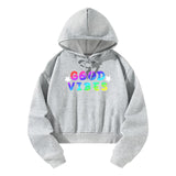 Maxbell Women Crop Top Hoodie Activewear Spring Autumn Comfortable Hooded Sweatshirt M