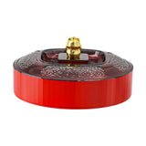 Maxbell Snack Tray with Lid Candy Bowl Divided Serving Tray for Candy Cookies Fruits 1 Tier  Red