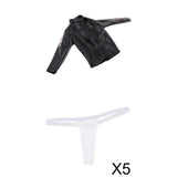 Maxbell 1/6 Scale PU Leather Male Jacket Coat Clothes with Female Briefs