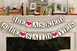 Maxbell He asked SHE said YES & Bride to be Banner Bunting Wedding Bridal Shower Decor