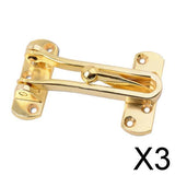 Maxbell 3xZinc Alloy Anti-Theft Security Swing Bar Door Latch Buckle for Hotel Gold
