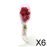 Maxbell 6x1/12 Dollhouse Miniature Clay Rose Flower Red Bouquet OP044