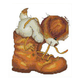 Maxbell Boots and Dog Cross Stitch Kits Dimensions 11CT Counted for Kids Children - Aladdin Shoppers