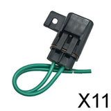 Maxbell 11x1 Set Car 30A Medium Blade Fuse and Waterproof Fuse Block Holder Copper Wire