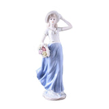 Maxbell Lady Statue Nordic Fine Workmanship Girl Sculpture for Office Home Bookshelf With Hat