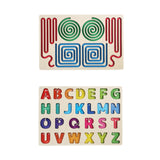 Maxbell Wooden Tracing Board Handwriting Practice for Preschool 3 4 5 Year Olds Kids Letter