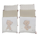 Maxbell 6PCs Baby Crib Bumper Cotton Infant Bed Cot Protector Bear