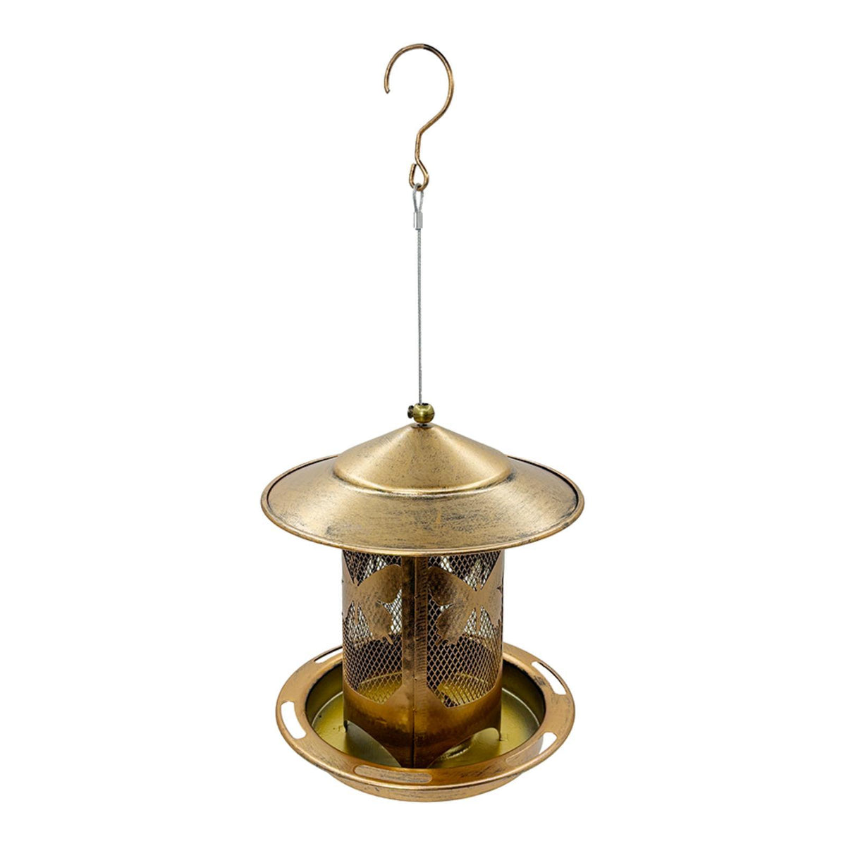 Maxbell Hanging Bird Feeder Iron Creative Bird Food Container for Porch Yard Outside Butterfly Pattern