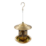 Maxbell Hanging Bird Feeder Iron Creative Bird Food Container for Porch Yard Outside Butterfly Pattern