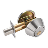 Maxbell Dead Bolt Door Lock Modern Round Door Knob for Bedroom Garage Front Entrance Argent