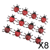 Maxbell 8xPlastic Artificial Beetle Insect Model Toy 12pcs Red + Black