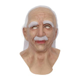 Maxbell Realistic Old Men Mask Headgear Full Head Mask for Halloween Party Carnivals style B