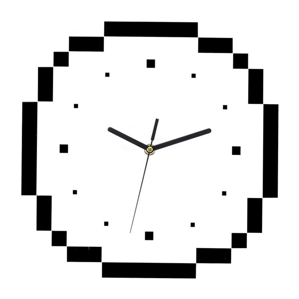 Maxbell Maxbell 12" Round Mosaic Pixel Wall Clock No Ticking Home Office School Decorative