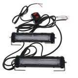 Maxbell 1 Pair Universal Car Grill Flashing COB LED Light Bar with Switch Kit - Red and Blue - Aladdin Shoppers