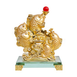 Maxbell Fish Sculpture Feng Shui Ornament Decorative Resin for Office Tabletop Hotel