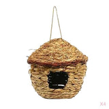 Maxbell 4x Grass House 12cm Handwoven Straw Bird Nest Hatching Breeding Grass Cave