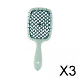 Maxbell 3xDetangling Hair Brush Soft Flexible Accessory Durable Curved Vent Hair Brush Green