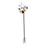 Maxbell Outdoor Metal Windmill Yard Art Wind Spinner with Stake for Park Garden Yard