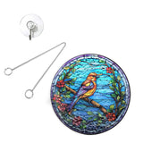 Maxbell Stained Glass Window Hanging Decor Panel Bird Ornament for Home Bedroom Door Style B