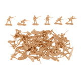 Maxbell 50x 1:35 Scale Soldier Models for Dollhouse Decor Miniature Scene Sand Table Light Yellow