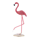 Maxbell 2pcs Resin Flamingo Figurine Miniature Sculpture Glass Stand Table Ornament