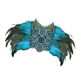 Maxbell Artificial Feather Shrug Shawl Lady Shoulder Wrap for Cocktail Gift New Year Blue
