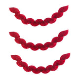 Maxbell 3Pcs Paper Fans Garland Banner Background for Wedding Bachelorette Valentine Red