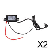 Maxbell 2xCar Charger DC Converter Module 12V To 5V 3A w/ Right Angle Micro USB Cable