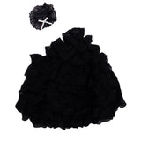 Maxbell Beautiful Black Wedding Dress with Layers of Ruffles Details for Doll